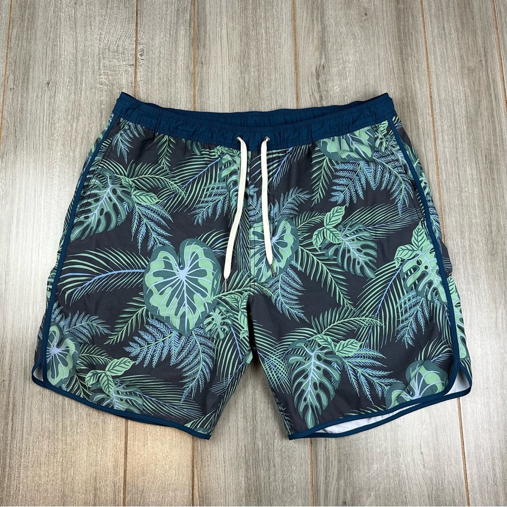 Fair Harbor Swim Trunks 2XL XXL Floral Palm Hawaiian EUC
